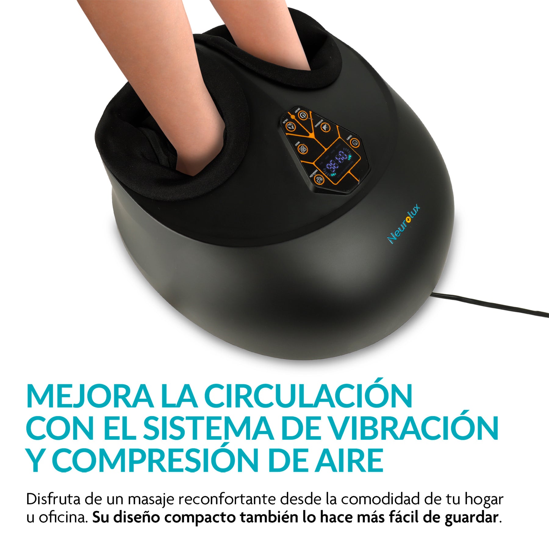 Masajeador Eléctrico de Pies con Calor y Compresión de Aire — funciones y uso