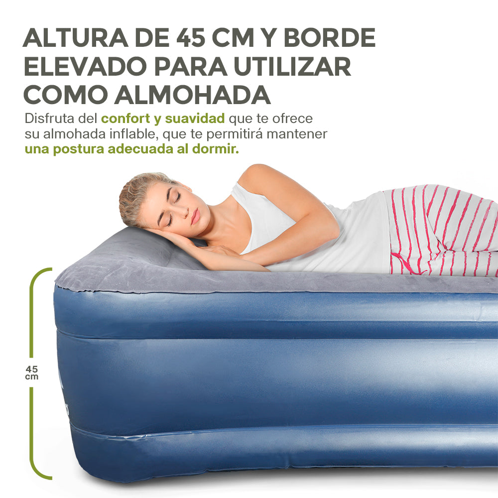 Colchón Inflable Matrimonial con Bomba Eléctrica HIKEO — funciones y uso
