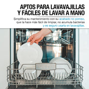 Vajilla de Opal 6 Personas (18 Pz.) Platos Ultra Resistentes