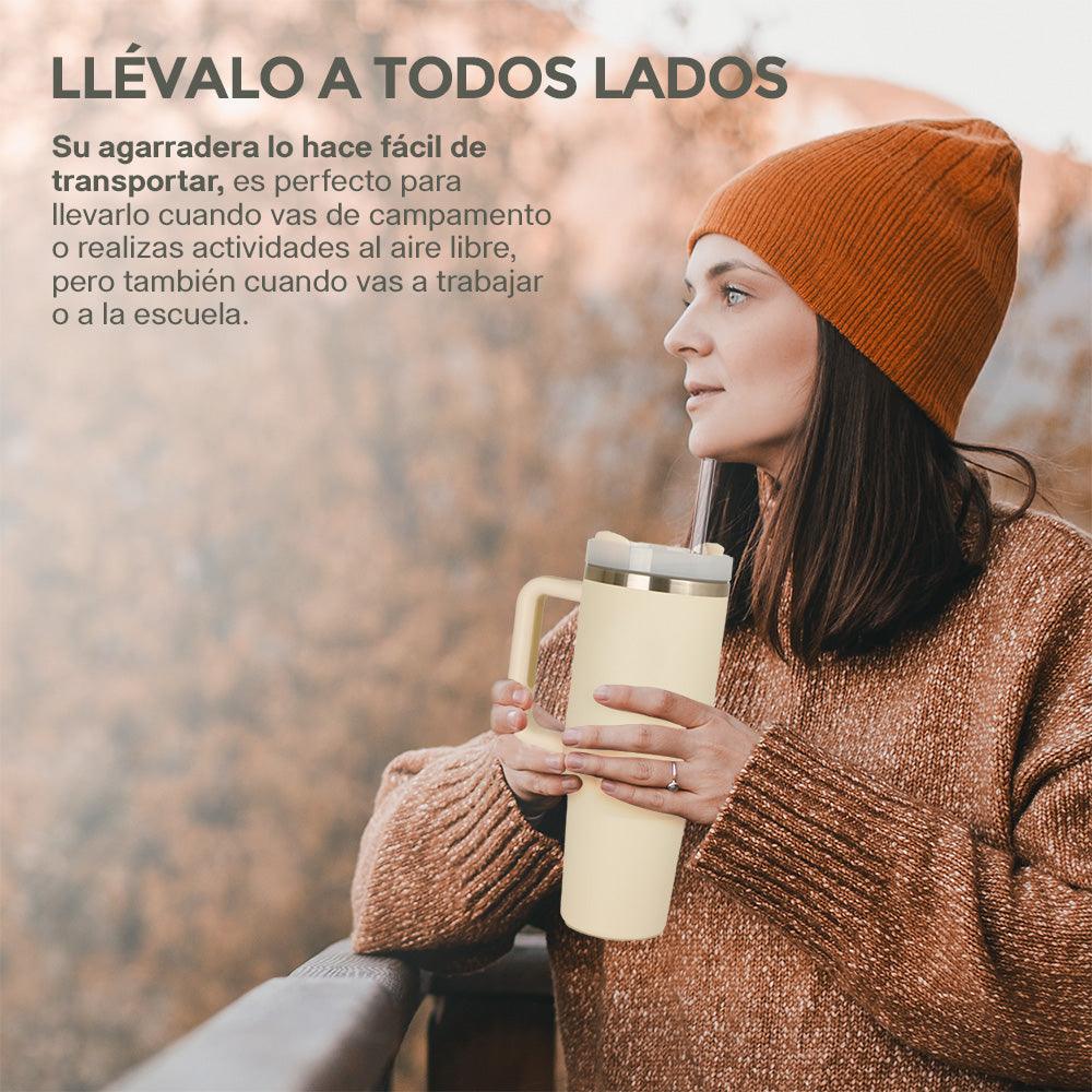 Termo para Agua y Café de Viaje Acero Inox. Doble Pared 1.2 Litros Hikeo - Redlemon