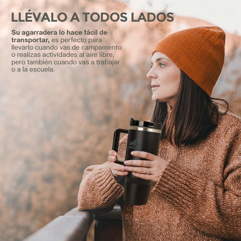 Termo para Agua y Café de Viaje Acero Inox. Doble Pared 1.2 Litros Hikeo - Redlemon
