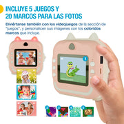 Cámara Fotográfica Digital para Niños con Impresión Instantánea de Fotos