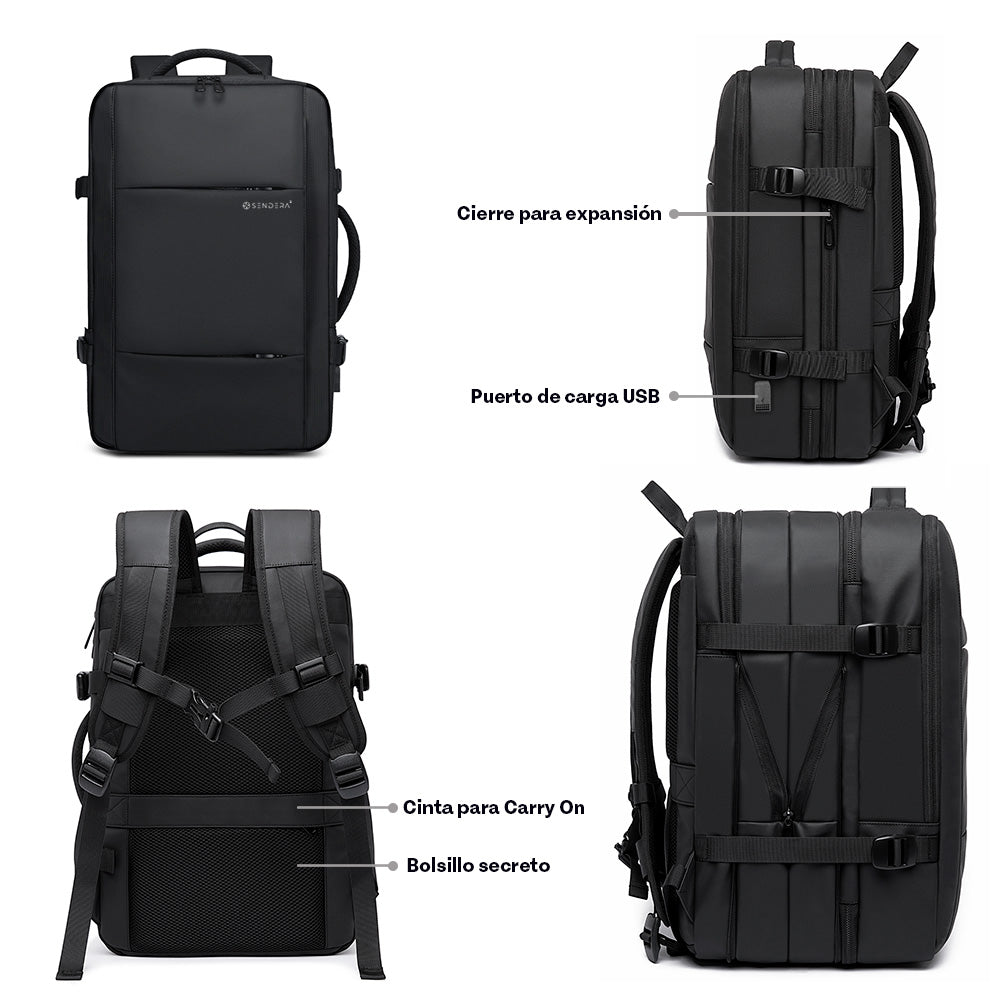 Mochila Expandible de 22 a 35 L para Laptop de 18 Pulgadas — funciones y uso