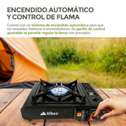 Parrilla de Gas Portátil para Camping para Cartuchos de Gas Butano con Estuche