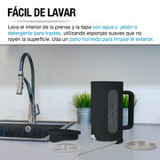Prensa Francesa de Vidrio Ondulado de 1 L para Café y Té — medidas y especificaciones
