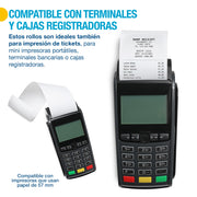 10 Rollos de Papel Térmico para Cámara Digital Shimy SKU 84132 (57mm)
