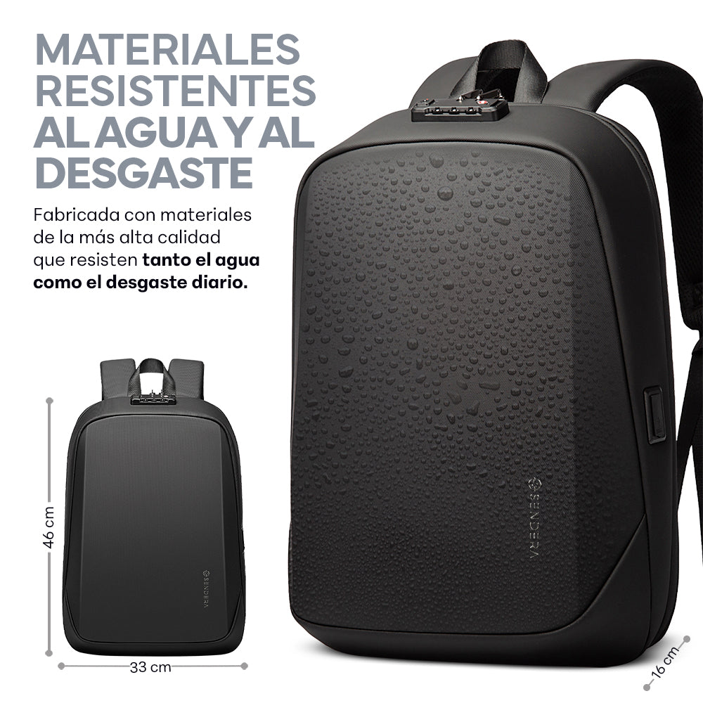 Mochila para Laptop 17” Ejecutiva Antirrobo con Cubierta Rígida Impermeable
