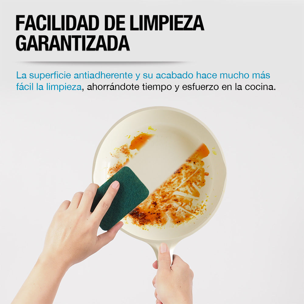 Batería de Cocina Cubierta de Cerámica Antiadherente 10 Piezas