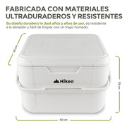 Hielera Rígida de 18 L para 28 Latas con Bloques Fríos HIKEO — medidas y especificaciones