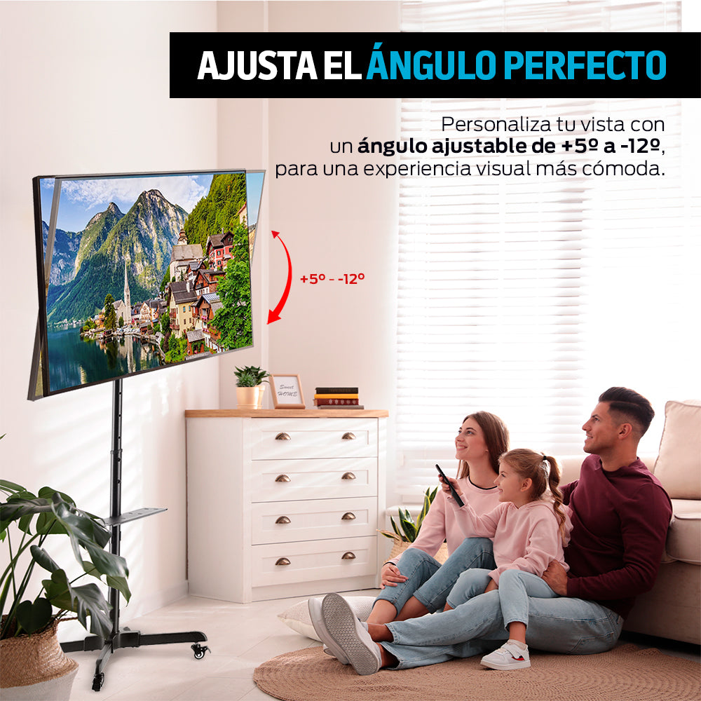 Soporte para TV Móvil con Ruedas (32” a 55" Pulg.) y Base para Laptop
