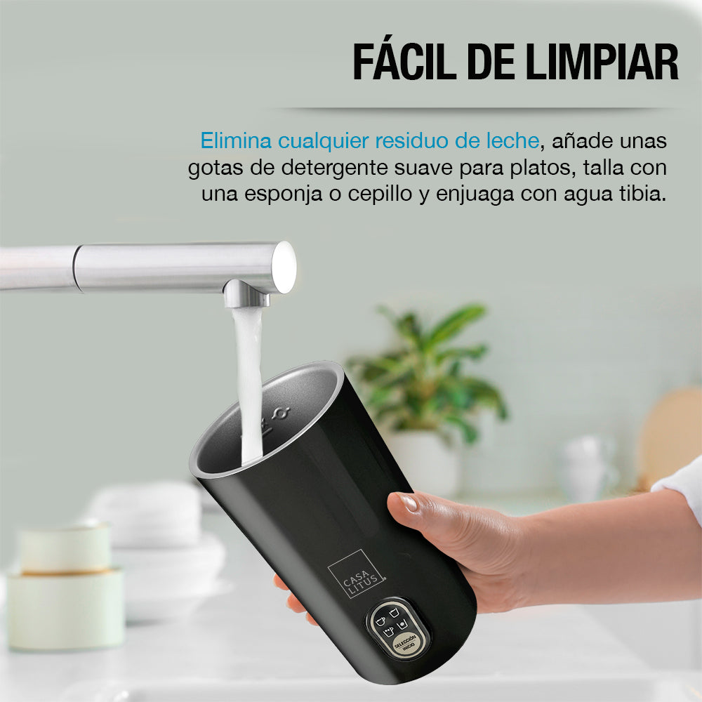 Espumador de Leche Eléctrico de 350 ml con 5 Funciones — medidas y especificaciones