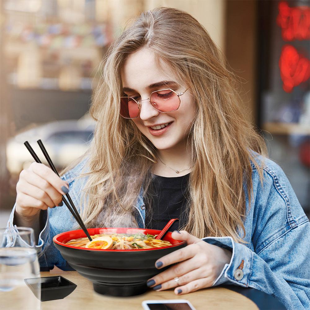 Vajilla de Melamina Estilo Japonés para Ramen Set para 4 Personas - Redlemon