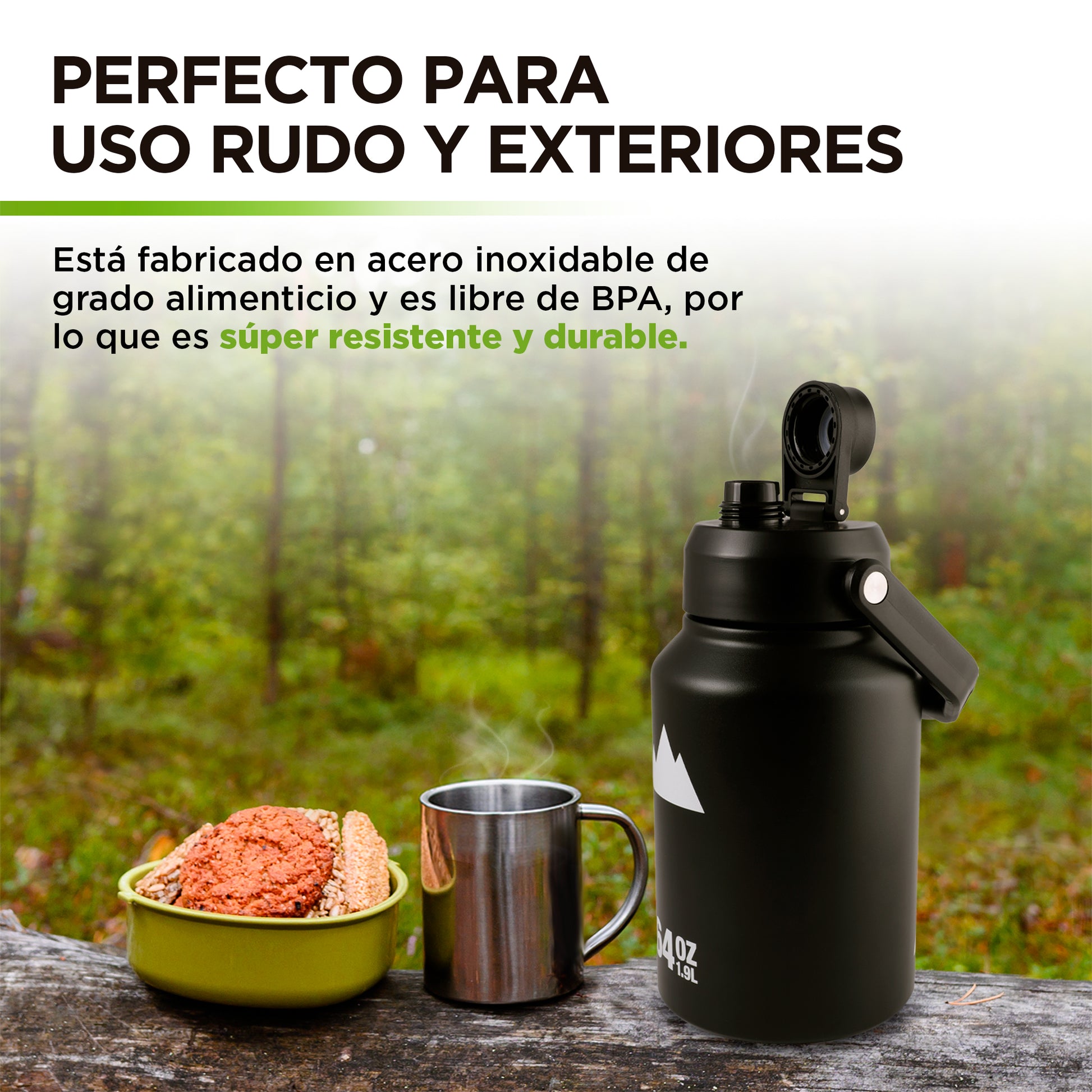 Termo de Acero Inoxidable Doble Pared de Aislamiento Térmico Hikeo Redlemon Technology México
