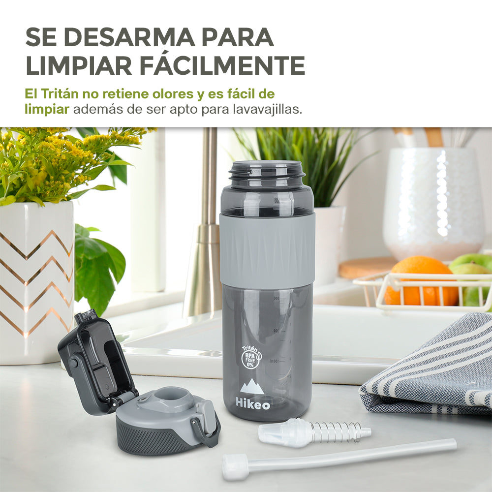 Termo para Agua (2 Pz.) de Tritán Indestructible 600 ml con Tapa Hermética