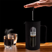 Prensa Francesa de Vidrio Ondulado de 1 L para Café y Té — contenido y accesorios