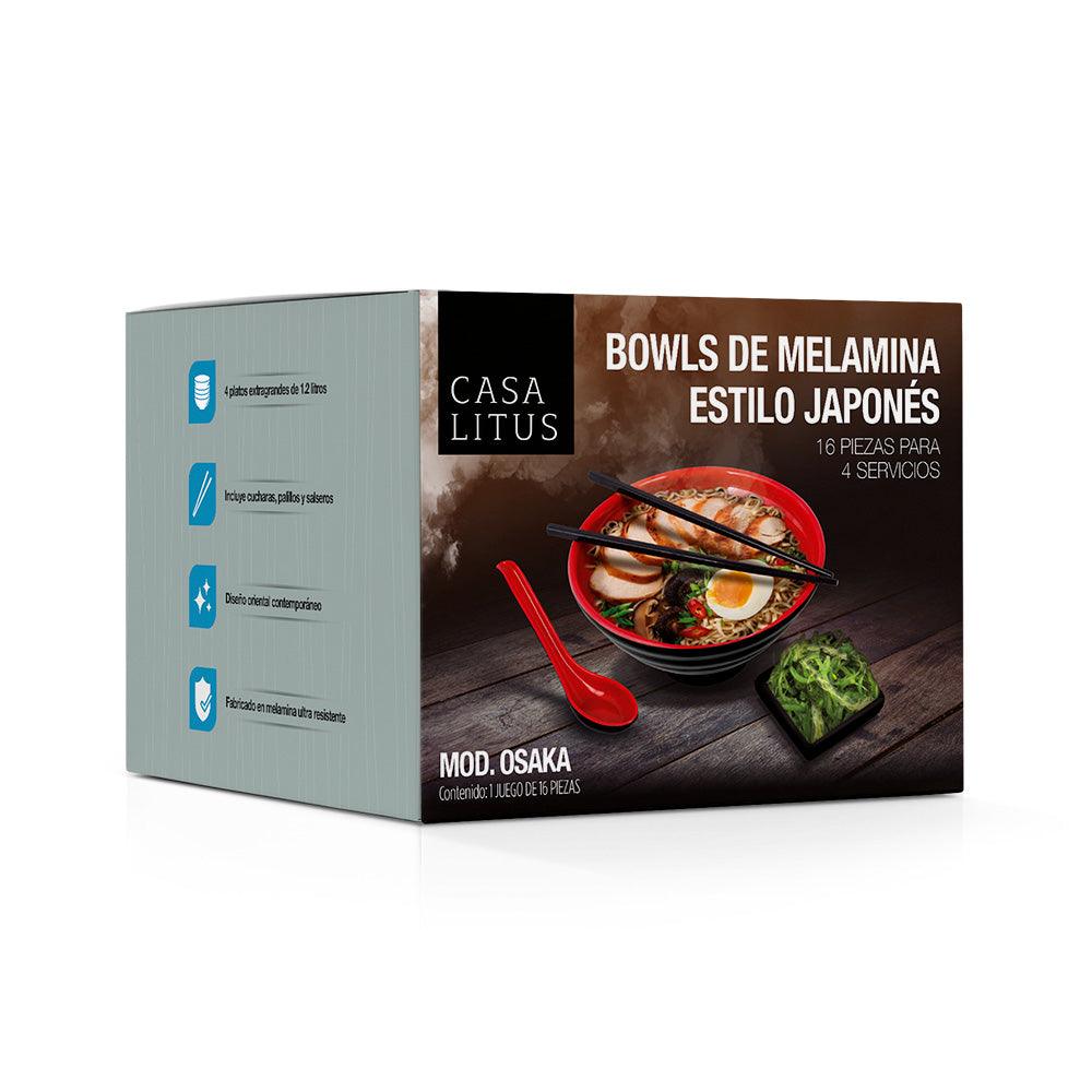 Vajilla de Melamina Estilo Japonés para Ramen Set para 4 Personas - Redlemon