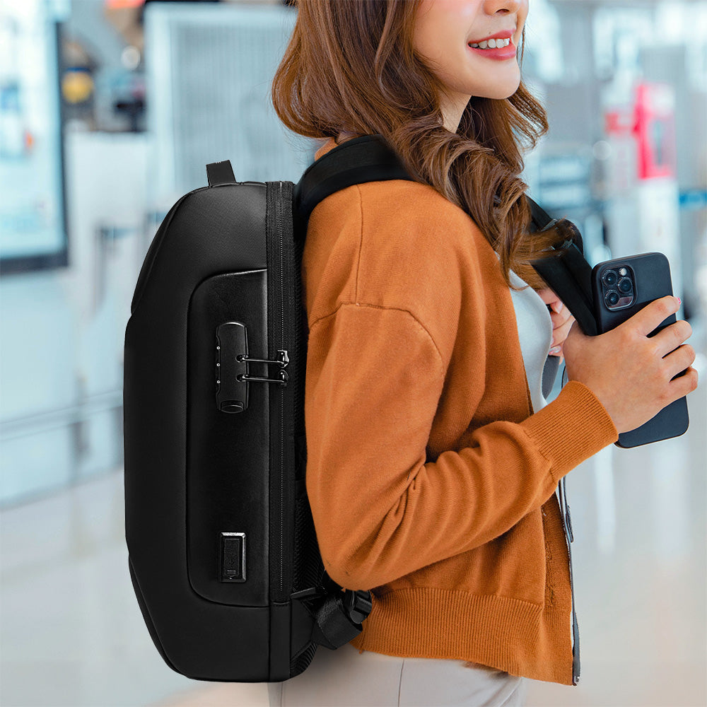 Mochila para Laptop de 17.5 Pulgadas, 25 L con Candado USB — contenido y accesorios