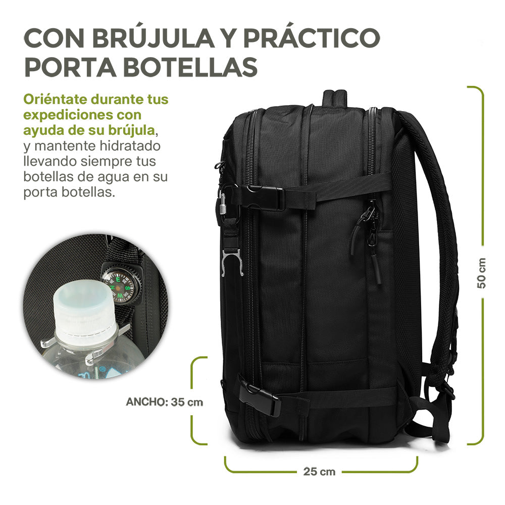 Mochila Expandible de 40 L para Laptop de 18 Pulgadas — contenido y accesorios