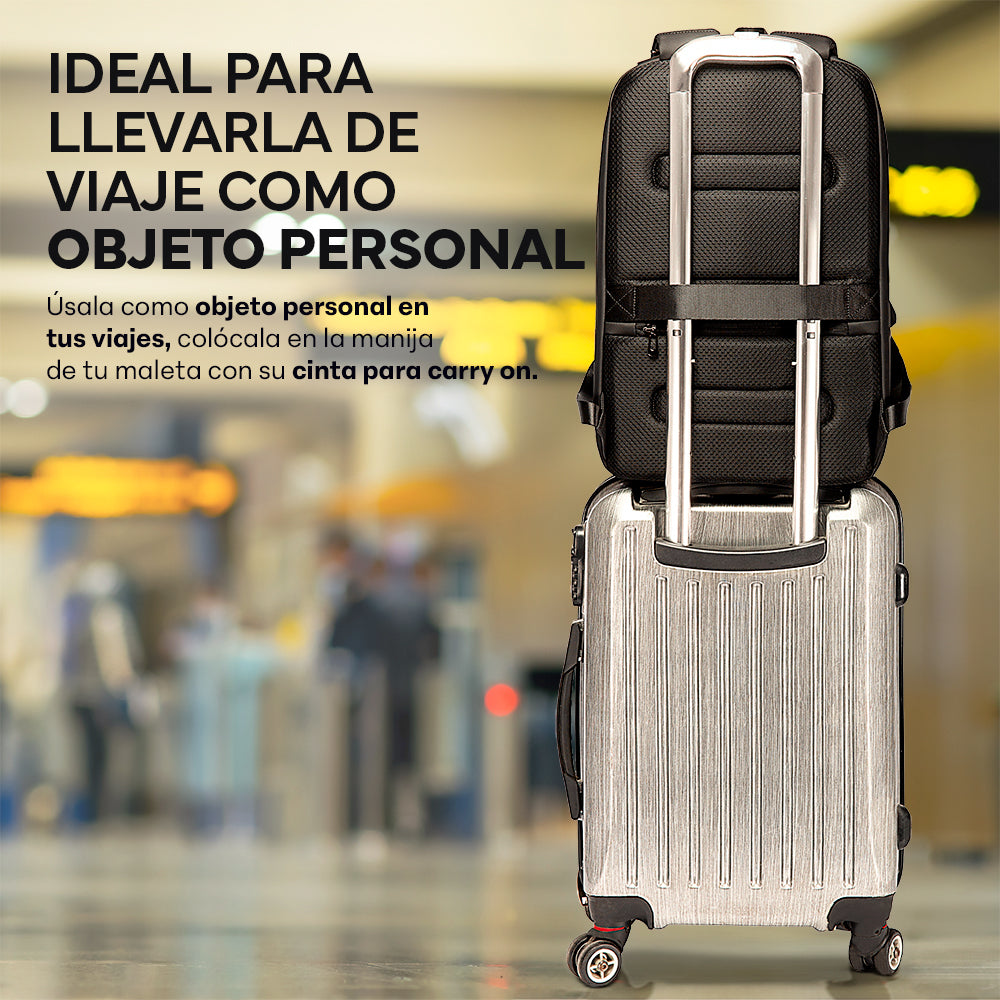 Mochila para Laptop 17” Ejecutiva Antirrobo con Cubierta Rígida Impermeable