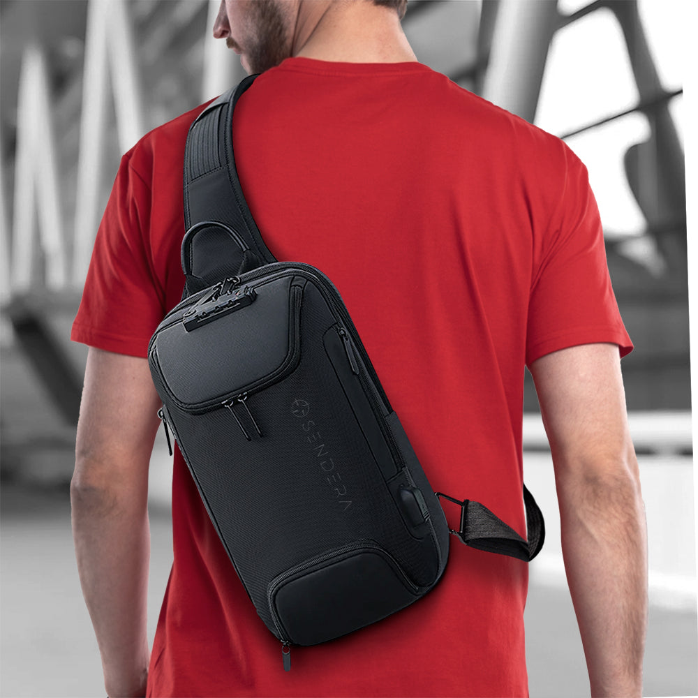 Mochila Crossbody con Candado TSA y Puerto USB Redlemon — contenido y accesorios