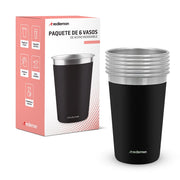 Set de 6 Vasos de Acero Inoxidable y Ecológicos (470 ml) Redlemon Technology México