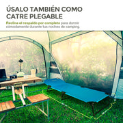 Catre Plegable Portátil con Techo Desmontable Camastro para Alberca