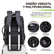 Mochila de Viaje para Laptop Expandible Impermeable Antirrobo - Redlemon