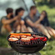 Asador de Carbón Portátil de 36 cm con Tapa HIKEO — contenido y accesorios