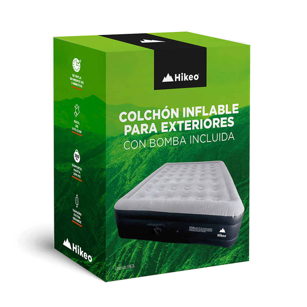 Colchón Inflable Matrimonial con Bomba Eléctrica HIKEO — producto en contexto
