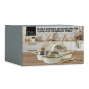 Batería de Cocina Cubierta de Cerámica Antiadherente 10 Piezas