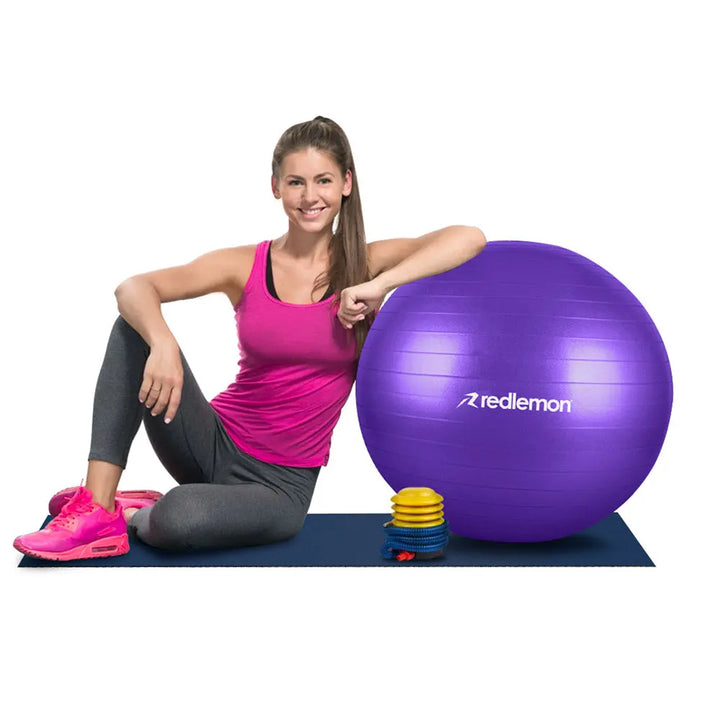 Pelota Pilates Yoga Fitness 65 Cm Con Bomba de Aire Redlemon