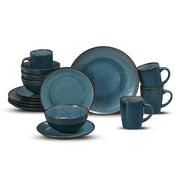 Vajilla de gres Casa Litus azul reactive glaze de 16 piezas, juego completo