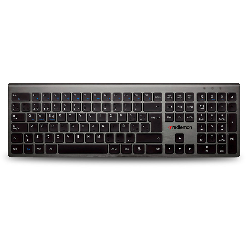 Teclado Inalámbrico Recargable con Cable USB-C para Windows, Mac y Android