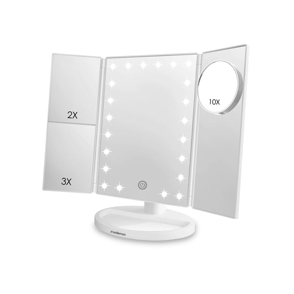 Espejo para Maquillaje con Aumentos y Luz LED Ajustable