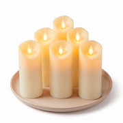Paquete de 6 Velas LED Largas de Pilas, Flama Realista con Movimiento y Baterías Incluidas