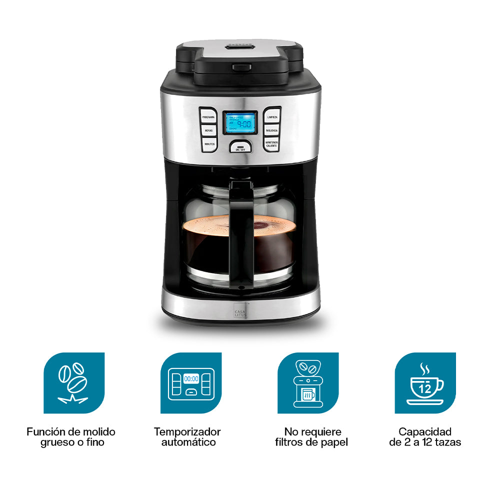 Cafetera Programable con Molino Integrado para 12 Tazas — vista complementaria
