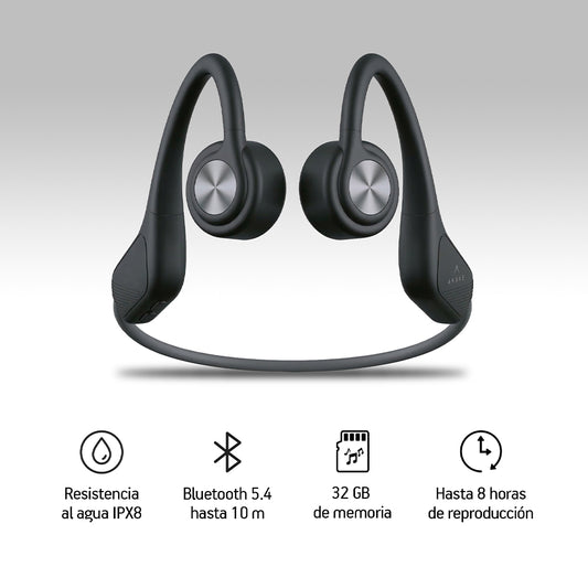 Audífonos de Conducción Ósea Deportivos Open Ear Bluetooth 5.4 y MP3 32GB Resistencia IPX8