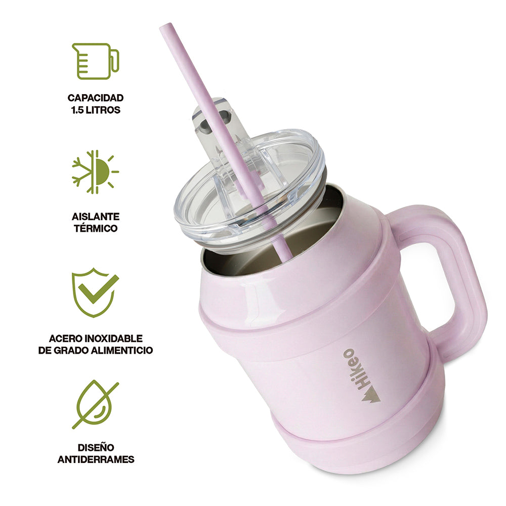 Termo de Acero Inoxidable 1.5 L con Popote y Asa HIKEO — vista adicional 33