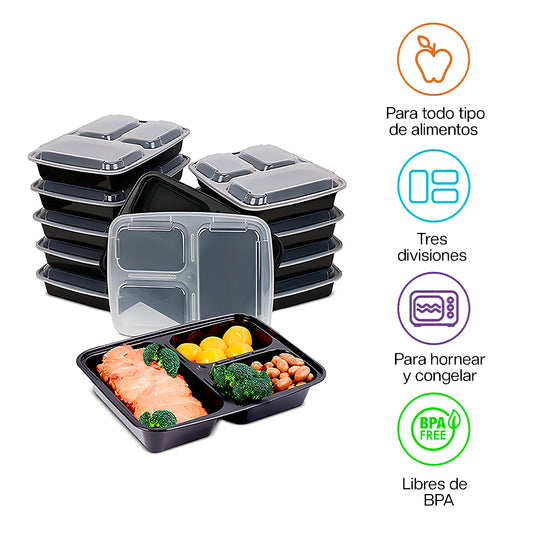 Contenedores para Alimentos Reutilizables Bento Box 21 pz