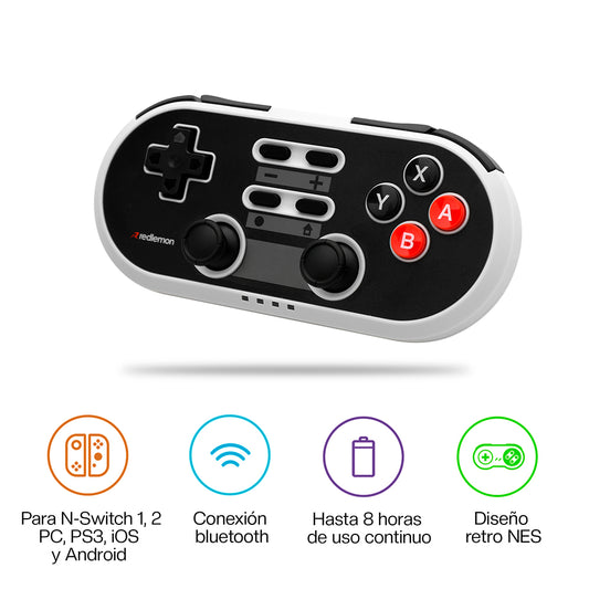 Control para Nintendo Switch 1 y 2 Diseño Retro Inalámbrico BT