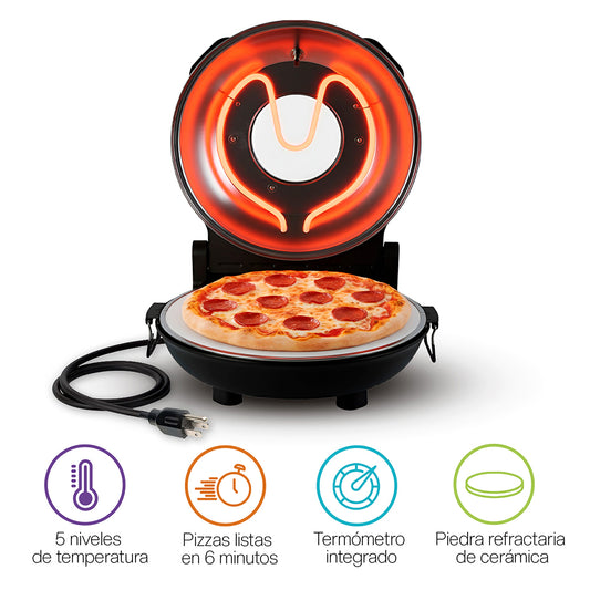 Horno Eléctrico para Pizza con Piedra Cerámica Real de 30cm