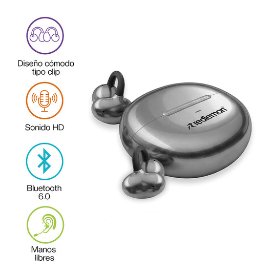 Audífonos Inalámbricos Tipo Clip Open Ear Bluetooth 6.0, Deportivos con Manos Libres