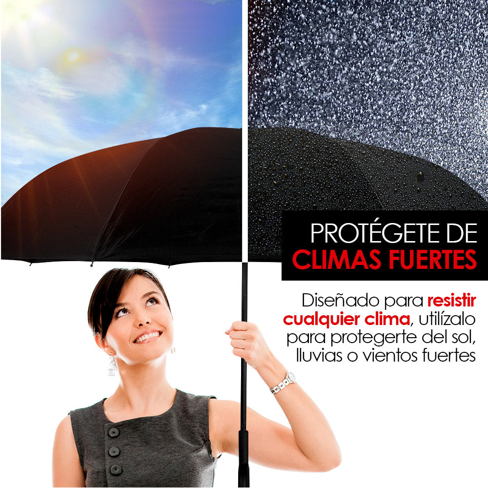 Paraguas Invertido de Doble Capa con Mango en C, 100 cm — presentación del producto