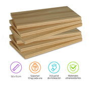 Repisas Flotantes Modernas de Madera 6 Pz Librero 30x15 cm