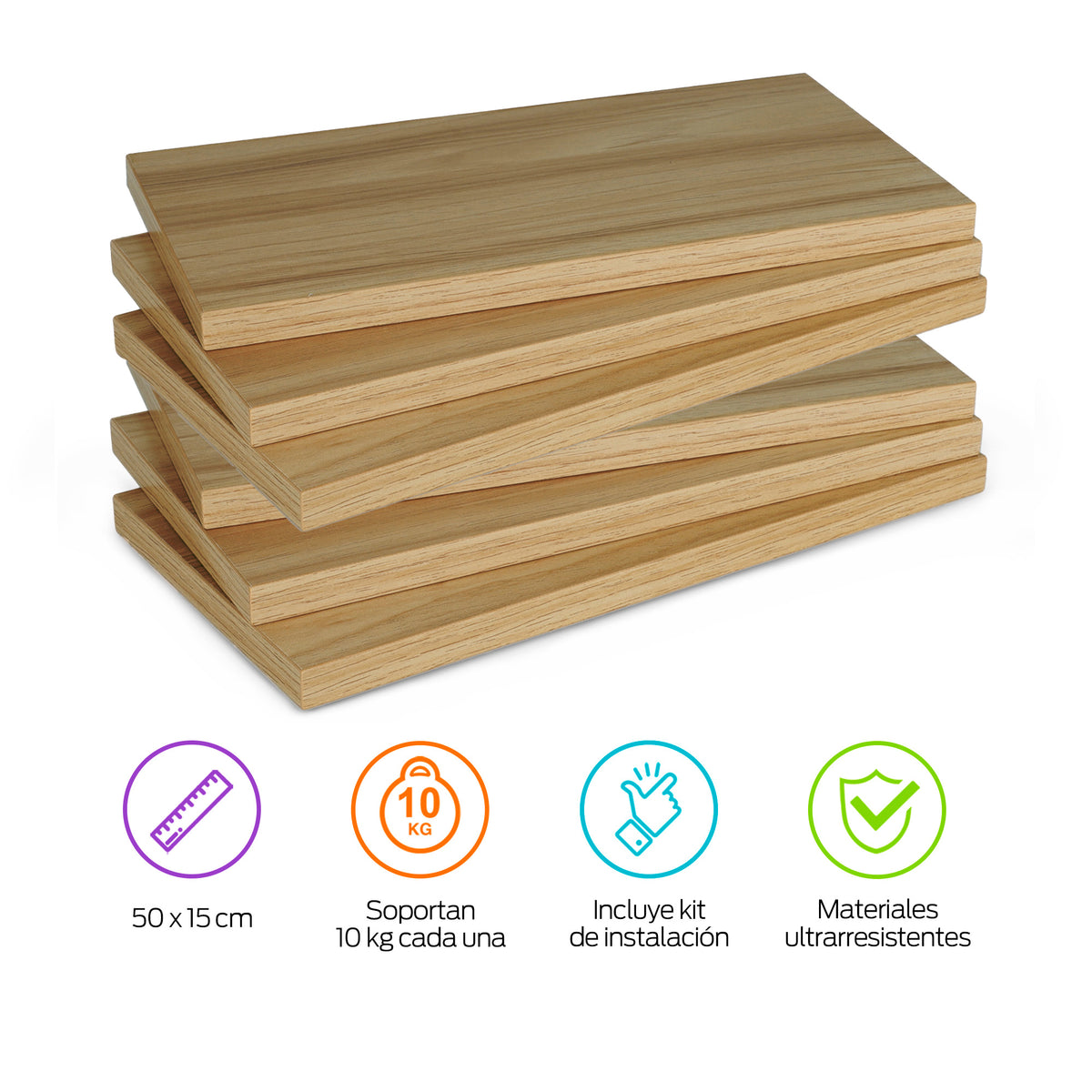 Repisas Flotantes Modernas de Madera 6 Pz Librero 30x15 cm