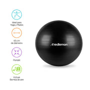 Pelota Pilates Yoga Fitness 65 Cm Con Bomba de Aire Redlemon Technology México
