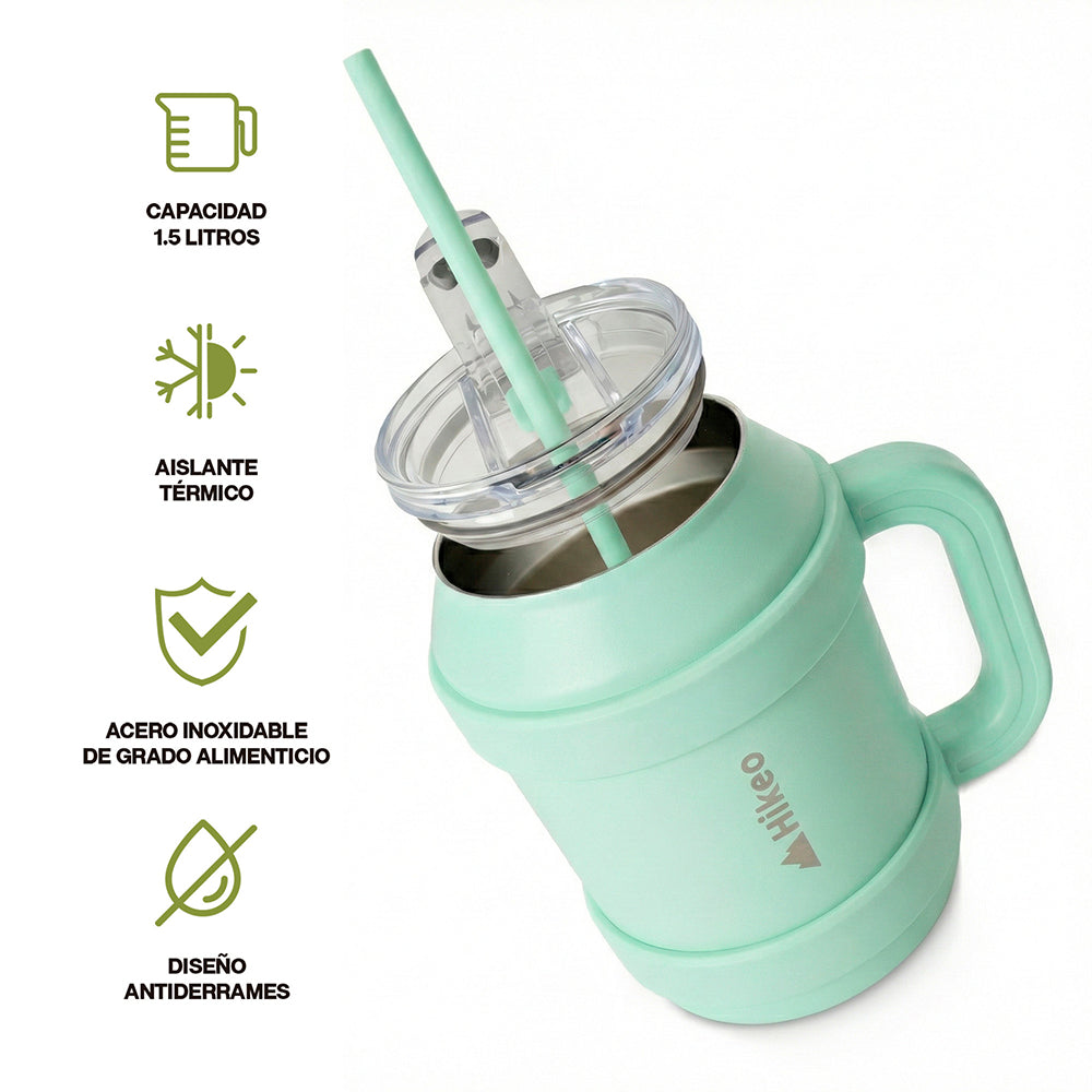 Termo de Acero Inoxidable 1.5 L con Popote y Asa HIKEO — vista adicional 26