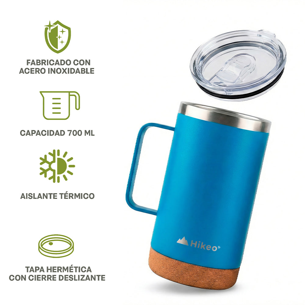 Set de 2 Termos de 700 ml con Base de Corcho y Popote — vista complementaria