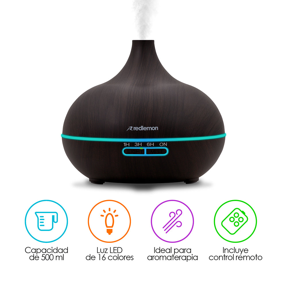 Humidificador y Difusor Ultrasónico 550 ml con Control Remoto — vista complementaria