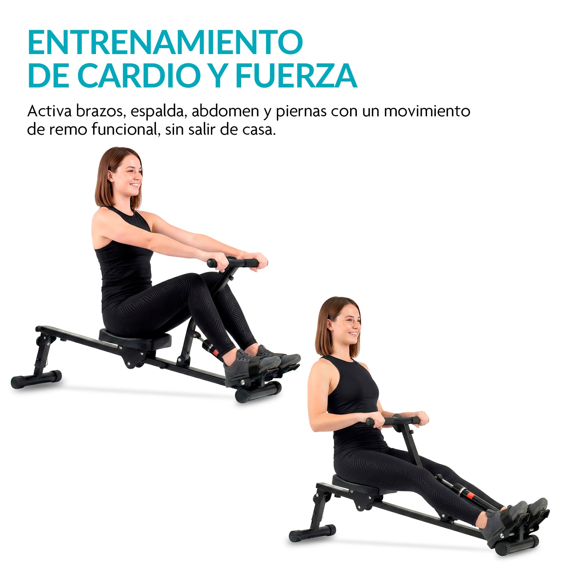 Ejercicio de cardio y fuerza con remadora Neurolux